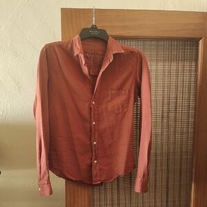Frank Eileen Barry Shirt XS Cotton Rust Orange